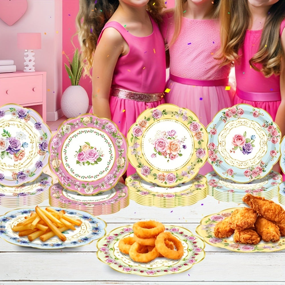 Floral Paper Plates 48 Pack | Elegant Disposable Botanical Plates for Tea Party, Birthday Brunch, Bridal Shower, Baby Shower, Wedding, Engagement & Garden - product image 7