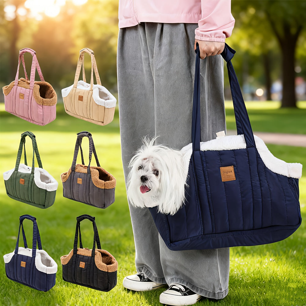 Pet Carrier Handbag Winter Warm Soft-Sided Small Dog Cat Carrier Bag with Snap Closure, Cozy Outdoor Tote Bag for Cold Weather, Portable Pet Purse for Small - product image