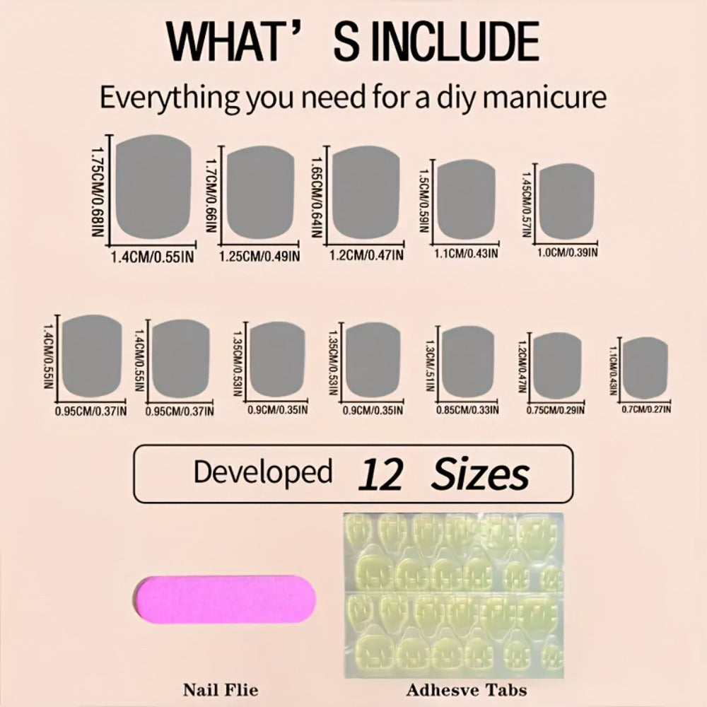 Extendable Press On Nails 72 Pieces 3 Boxes Classic Elegant Glossy Full Cover Detachable False Nails for Women Girls Easy Apply Nail Accessories Kit for Daily Wear Office Date Nigh - product image 8