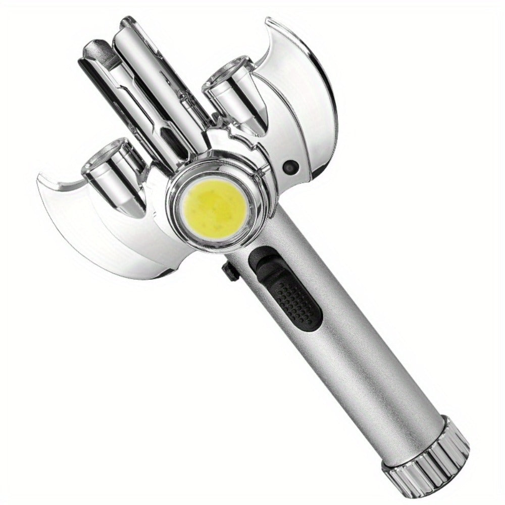 Torch Lighter Metal Jet Flame, Large Windproof Butane Torch with COB Light, High-Power Refillable Flamethrower for Barbecue, Baking, Camping, Moxibustion & Outdoor Use – Black & Si - product image 5