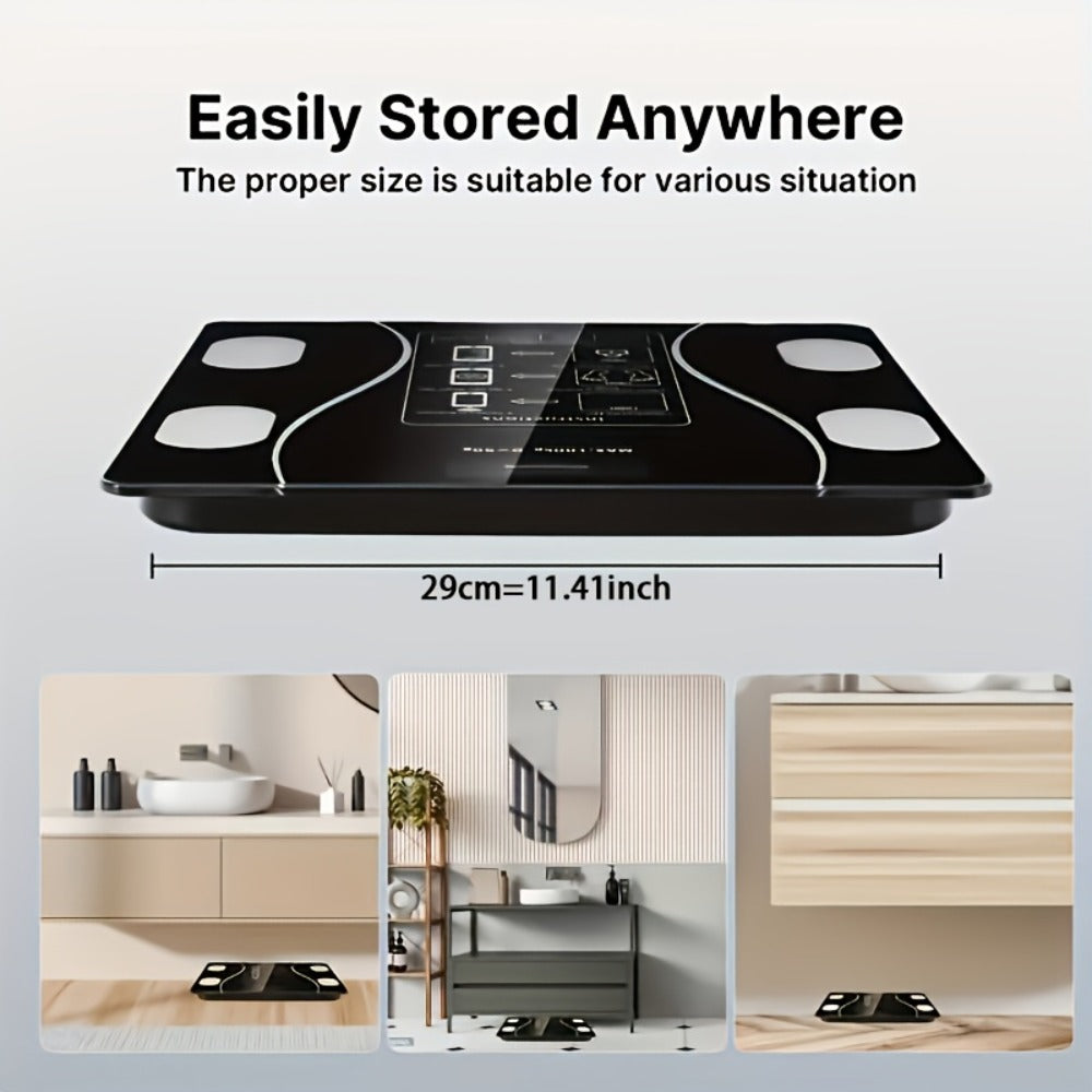 Digital Bathroom Scale Body Weight Scale LED Backlit Display Tempered Glass 400lb Capacity Compact - product image 2