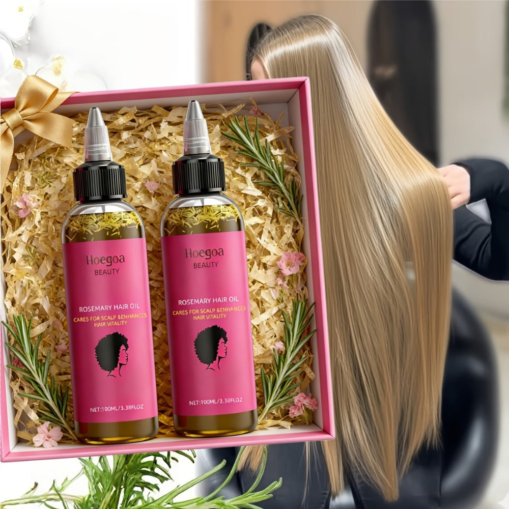Rosemary Hair Oil 2 Pack Gift Set with Bataana Oil | Scalp Nourishing Moisturizing Hair Growth Treatment | Anti-Frizz Strengthening Natural Hair Oil for Women | Birthday Valentine' - product image