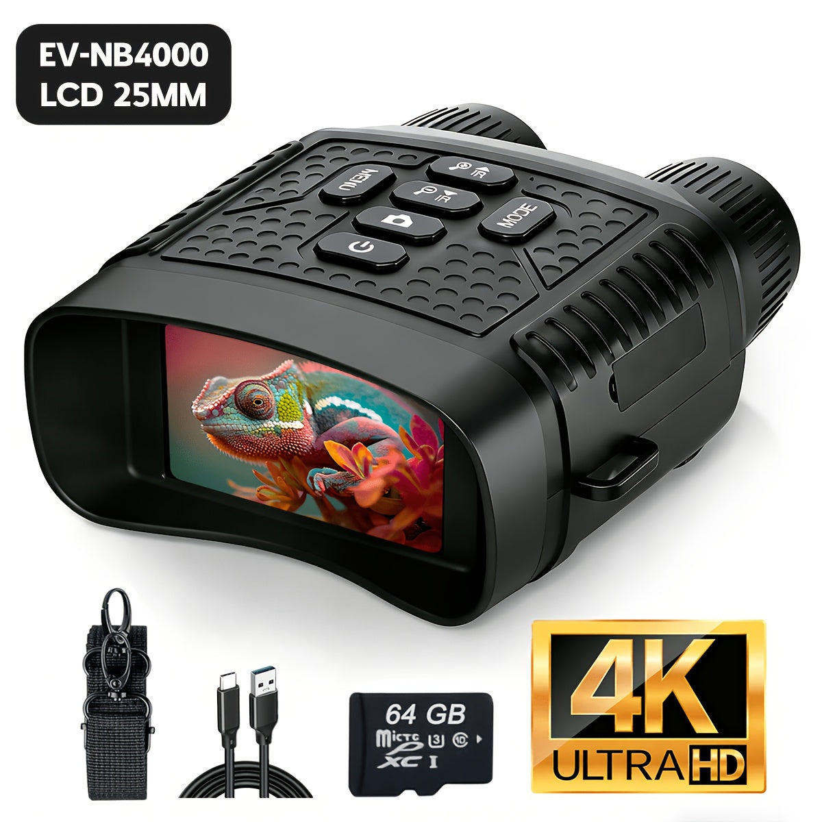 4K Night Vision Goggles for Adults, Upgraded 3.1" Large Screen & 4400mAh Rechargeable Battery, 4k Video & Photo, Suitable for Security, Hunting, and Camping - product image 3