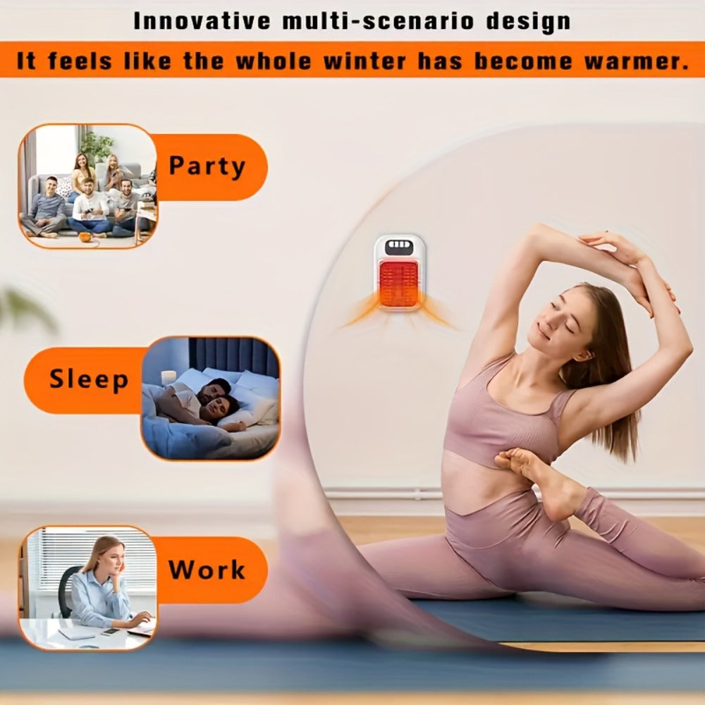 Wall Mounted Mini Electric Space Heater – Fast Heating, 3 Modes, Adjustable Temperature, Overheat & Tilt Protection, Display Screen, Portable Plug-In Heater for Home, Office, Bathr - product image 10