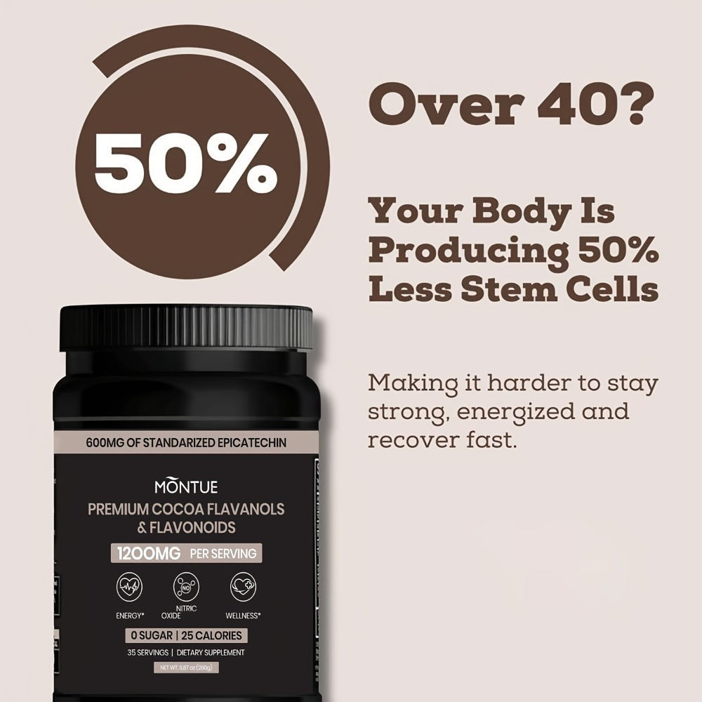High Flavanol Cocoa Powder 1200mg Per Serving – Cocoa Flavanols & Epicatechin – Unsweetened Dark Chocolate Cacao Powder for Baking, Coffee, Smoothies & Instant Drinks – Rich Intens - product image 7