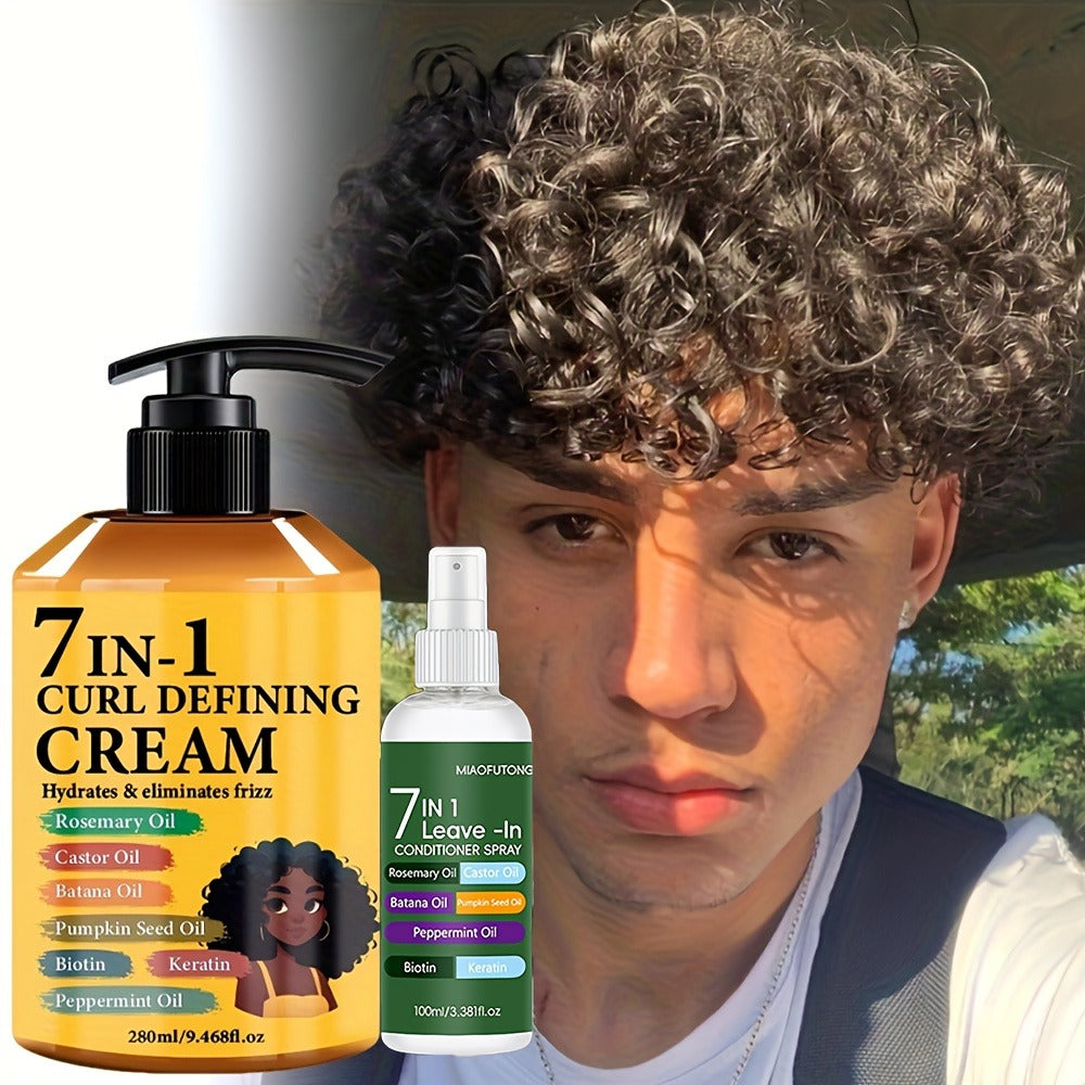 Rosemary Hair Growth Styling Cream & Leave-In Conditioner Spray Set 2pcs - 7-in-1 Formula with Castor, Batana & Pumpkin Seed Oil, Biotin & Keratin for All Hair Types | 9.47oz + 3.3 - product image 8