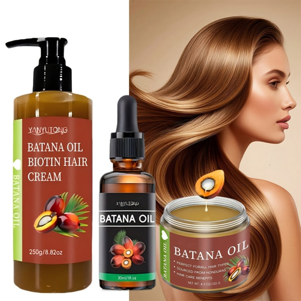 Honduras Batana Oil 3-Piece Complete Hair System — Cold Pressed Hair Cream, Hair Oil & Essential Oil with Biotin | Thickens, Strengthens & Nourishes Scalp | Prevents Breakage | All - product image 7