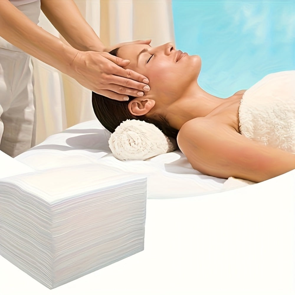 Disposable Bed Sheets 100 Pack Non-Woven Massage Table Cover Single Use Stain Resistant Spa Sheets for Massage Therapists Estheticians Salons Hotels Tattoo Artists White Pink - product image