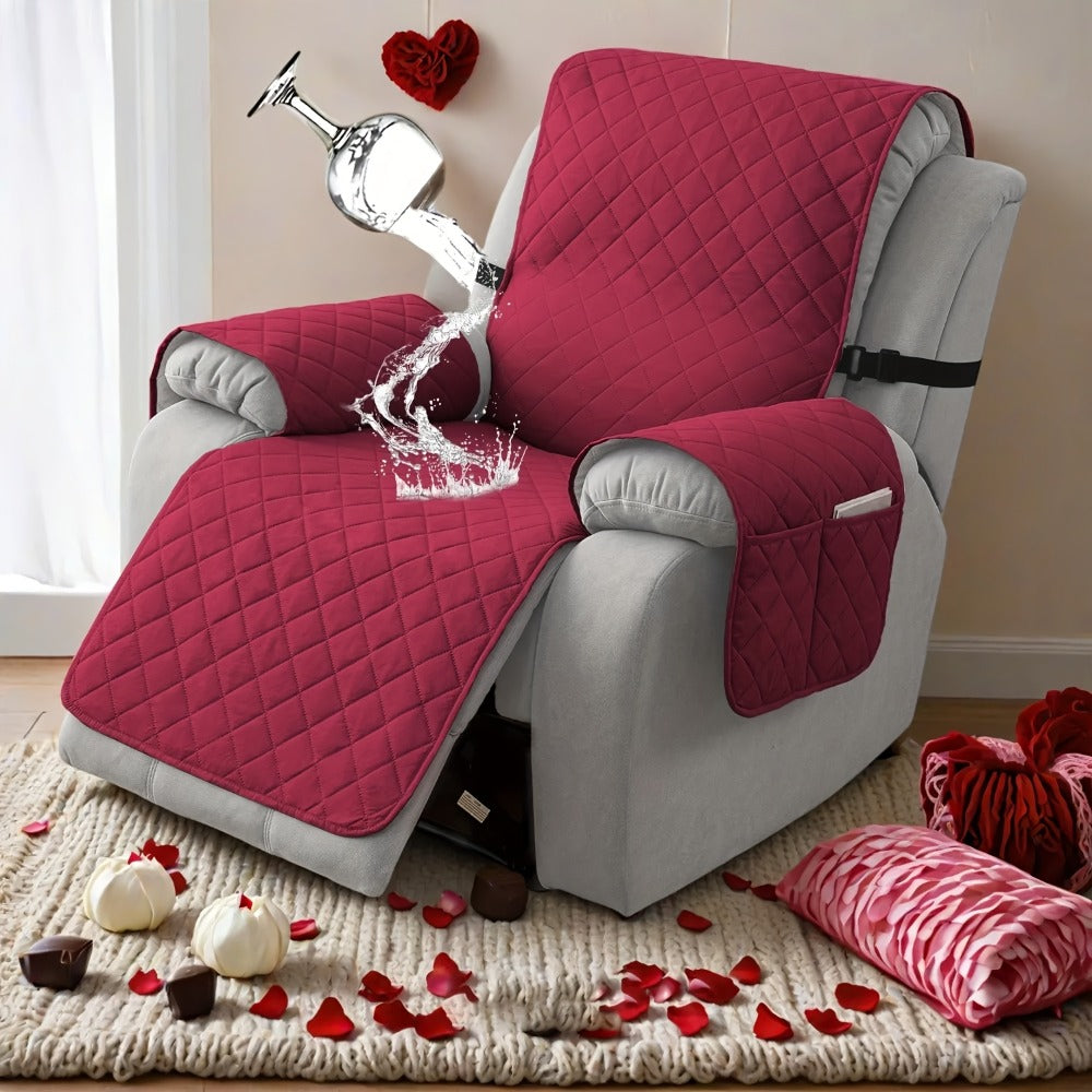 Chenille Knit Recliner Chair Cover Non-Slip Elastic Straps Drawstring Closure Pet Furniture Protector for Large Recliner 8 Colors - product image 17
