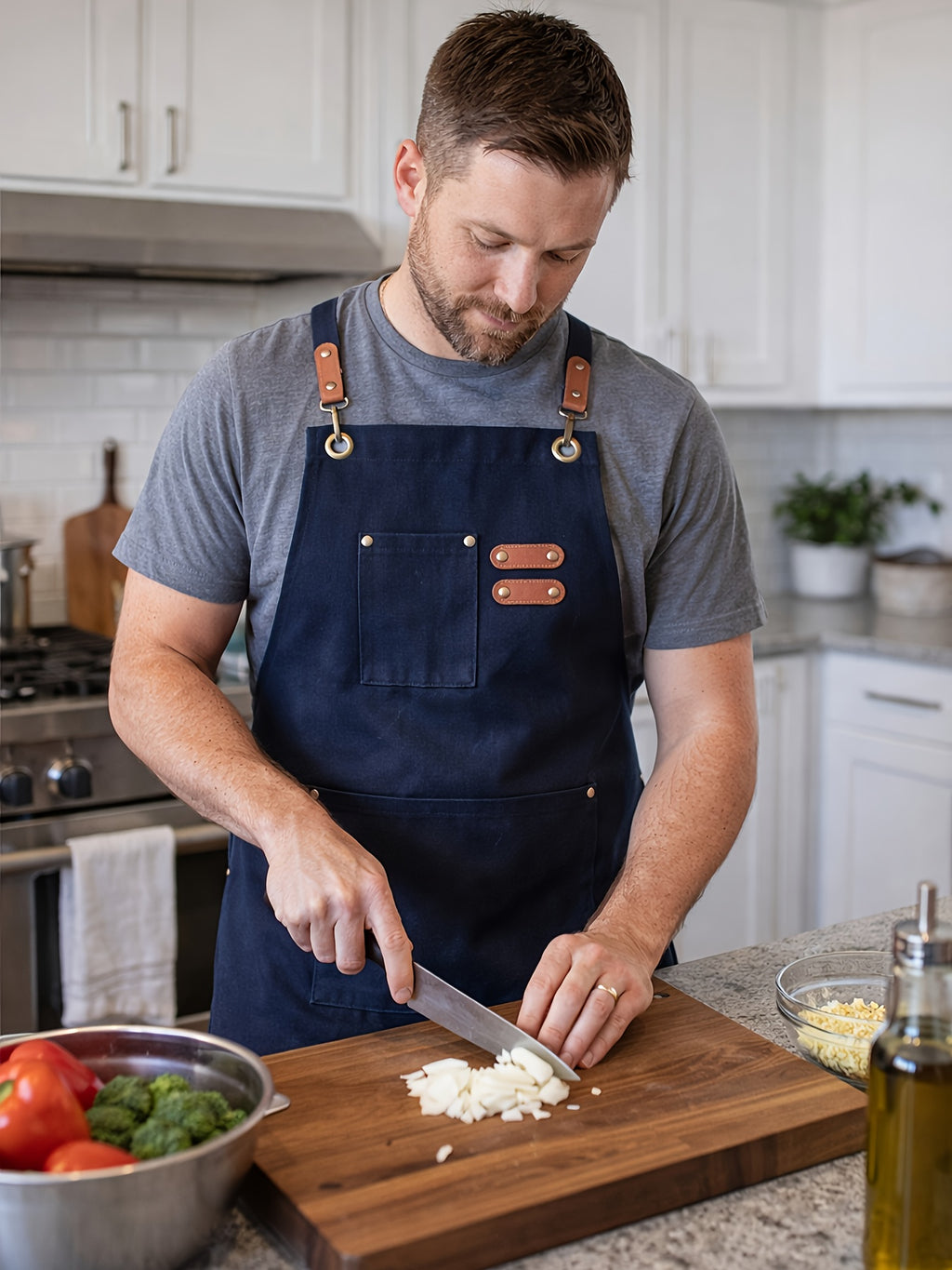 Festive Multi-Use Apron 12OZ Canvas Tool Apron With 3 Pockets - For Cooking, Gardening, Coffee Making, Thanksgiving & Christmas Gift Idea - Unisex Adjustable - product image 18