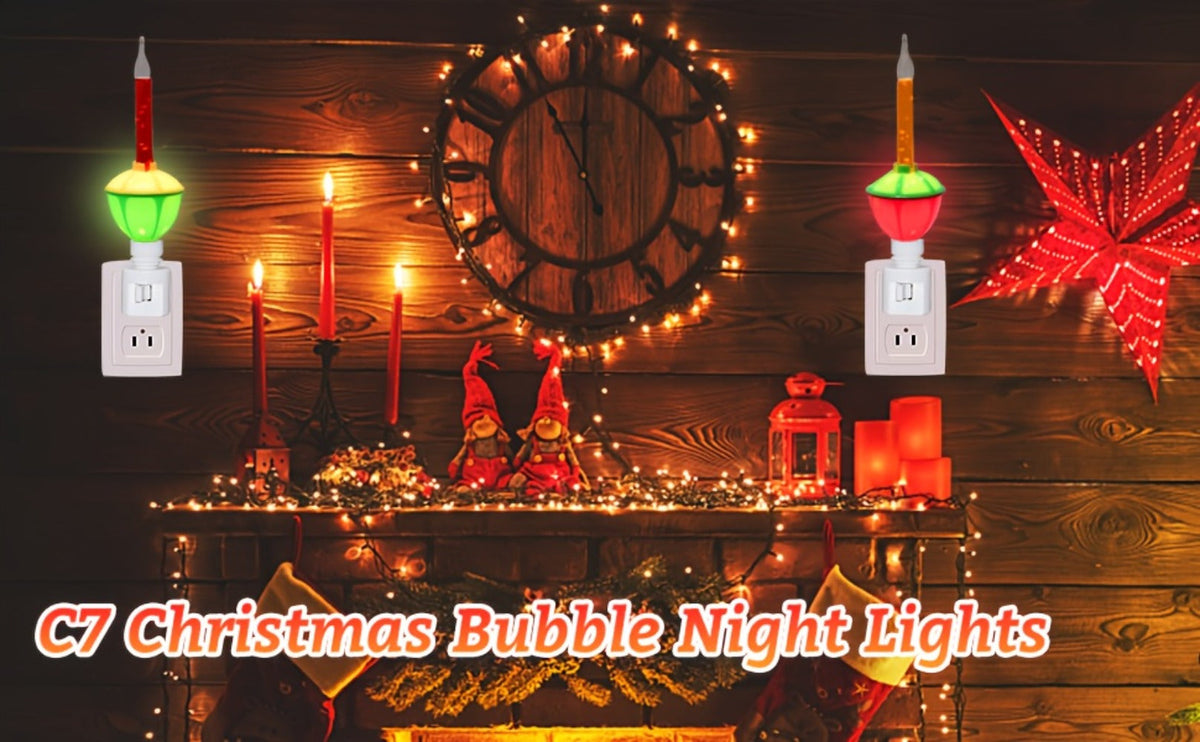 Christmas Bubble Lights 2 Pack Traditional Multi-Color Bubble Liquid Night Lights Plug-In Wall Light for Christmas Tree Thanksgiving Living Room Bedroom Corridor Holiday Decoration - product image 11
