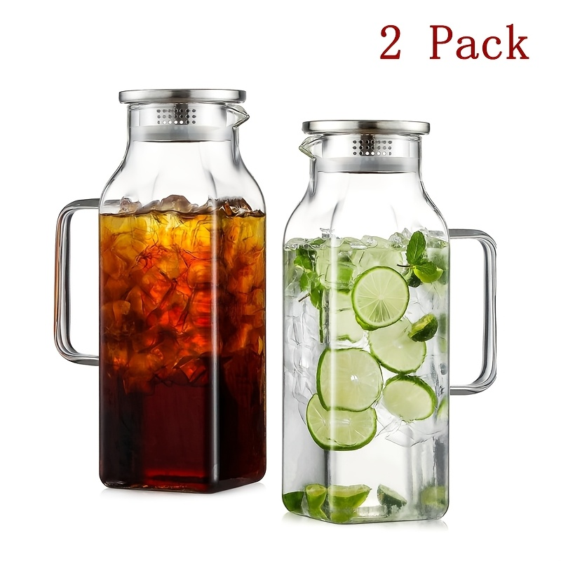 Glass Pitcher with Lid & Handle 68oz – Square Borosilicate Water Jug for Fridge – Heat Resistant Iced Tea Carafe, Cold Brew Coffee Server & Beverage Pitcher - product image 9