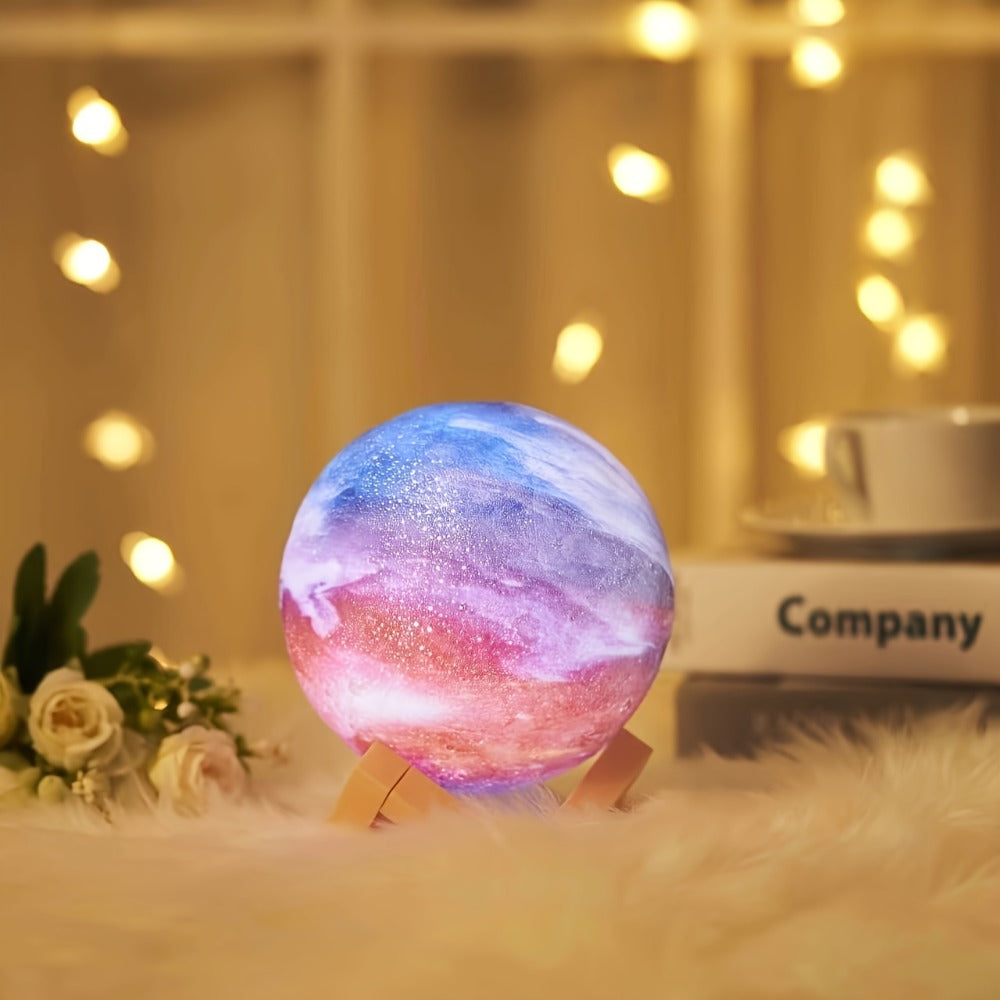 3D Moon Lamp 16 Colors LED Night Light with Remote Control USB Powered Solid Wood Stand 16 Inch Colorful Ball Galaxy Lamp for Bedroom Home Decor Unique Birthday Gift Kids Adults - product image 12