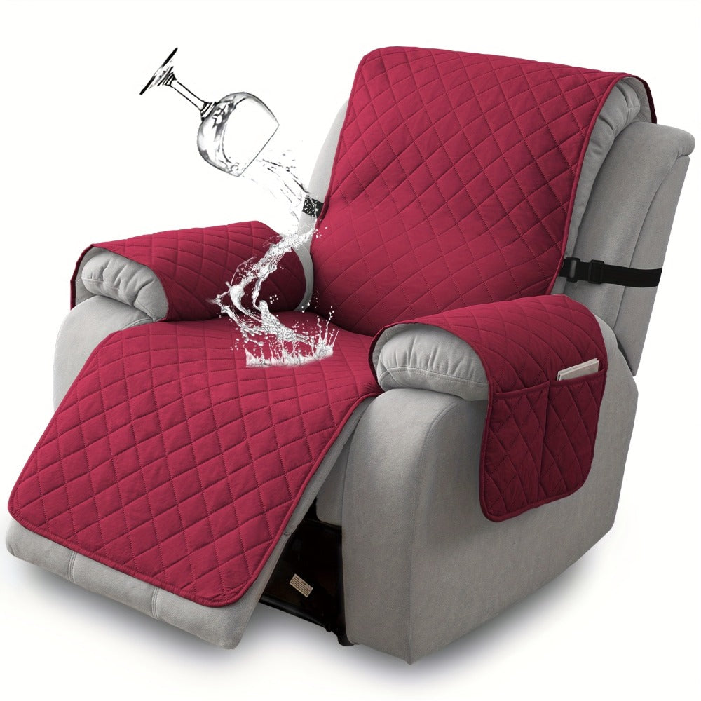 Chenille Knit Recliner Chair Cover Non-Slip Elastic Straps Drawstring Closure Pet Furniture Protector for Large Recliner 8 Colors - product image 14