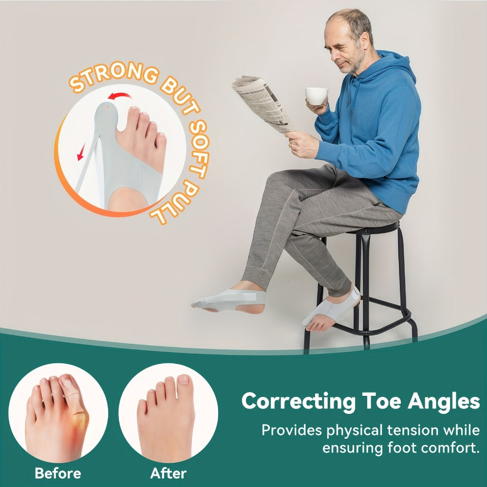 Bunion Corrector Sleeves 2-Pack – 4-Point Fixation Big Toe Separator, Adjustable Day & Night Hammer Toe Straightener for Men & Women - product image 6