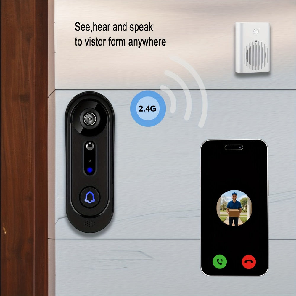 Smart Doorbell Camera 1080P HD Wireless Battery Powered – Night Vision, Motion Detection, Two-Way Audio, Indoor Chime, Cloud Storage & Real-Time Alerts, 2.4GHz WiFi Easy Install No - product image 4