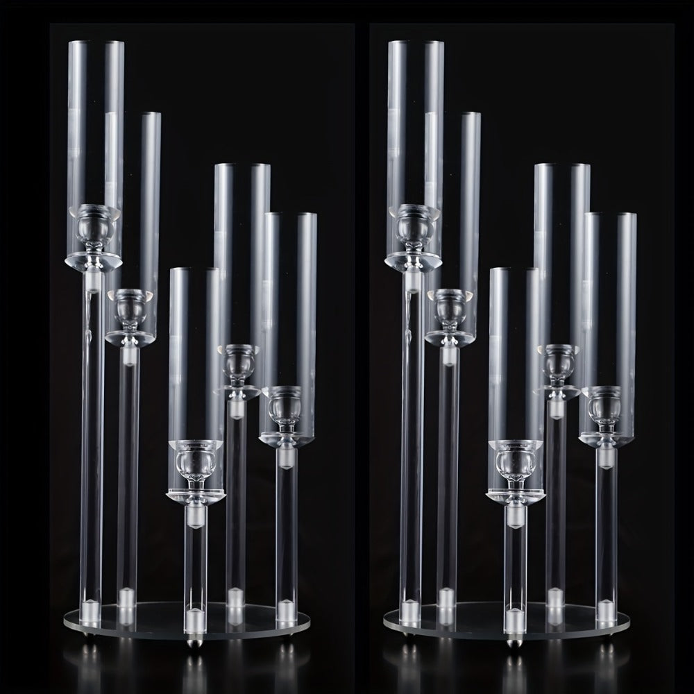 Acrylic Candelabra Candle Holder – Clear Crystal 5-Arm & 6-Arm Taper Candlestick Holders for Wedding Centerpiece, Dining Table, Party & Anniversary Decor - product image 9