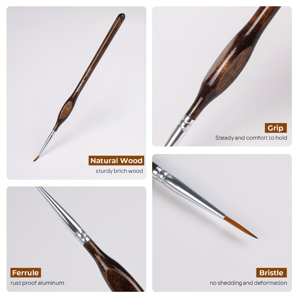 Miniature Paint Brush Set with Cloth Roll Detail Brushes for Acrylic Oil Watercolor Dry Brush for Model Miniature Painting Paint by Numbers Craft Artists for Everyday Use