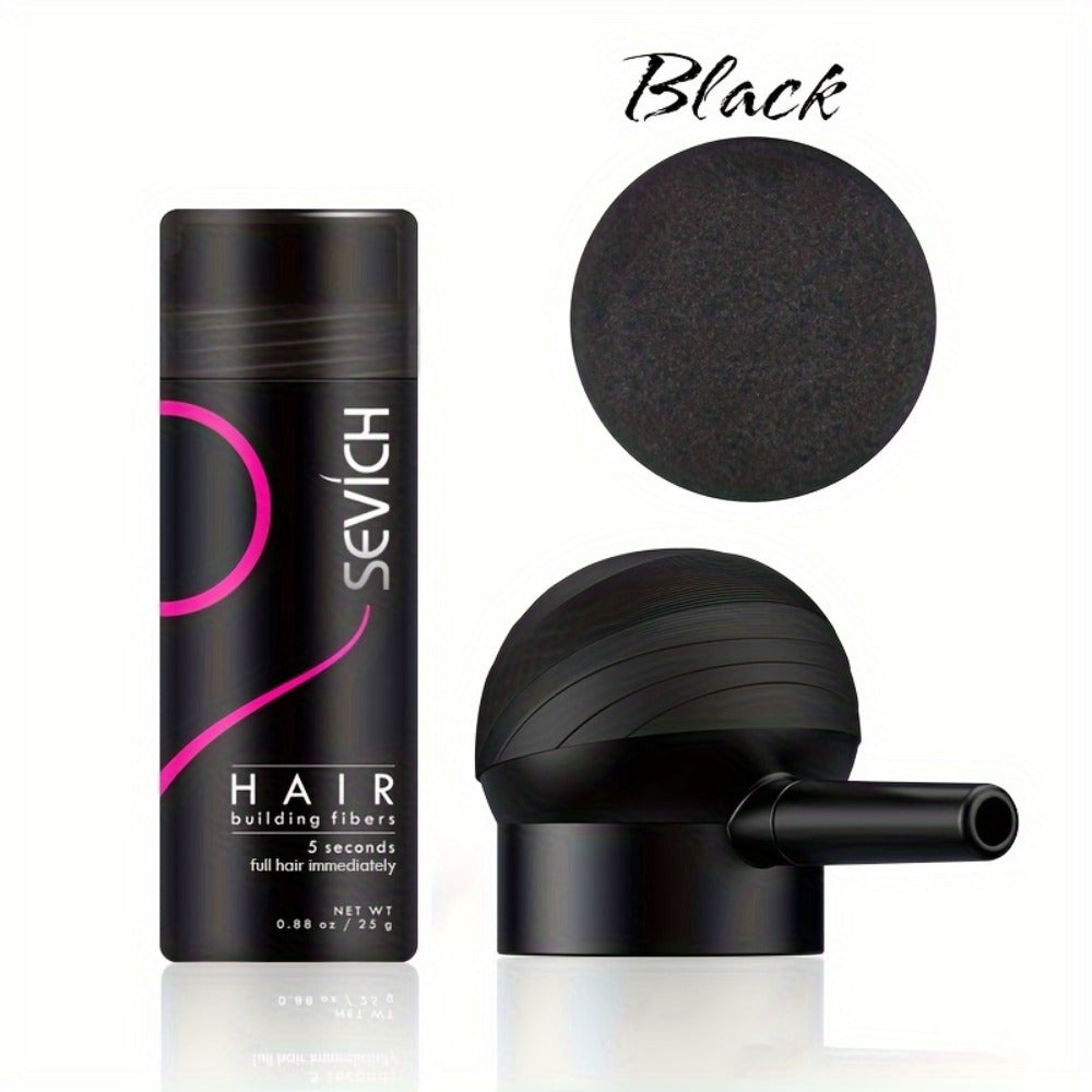 Hair Building Fibers with Spray Head 2-Pack Set - Instant Thickening Powder for Thinning Hair, Conceals Hair Loss, Bald Spots & Receding Hairline, Black Dark Brown Medium Brown - product image 3