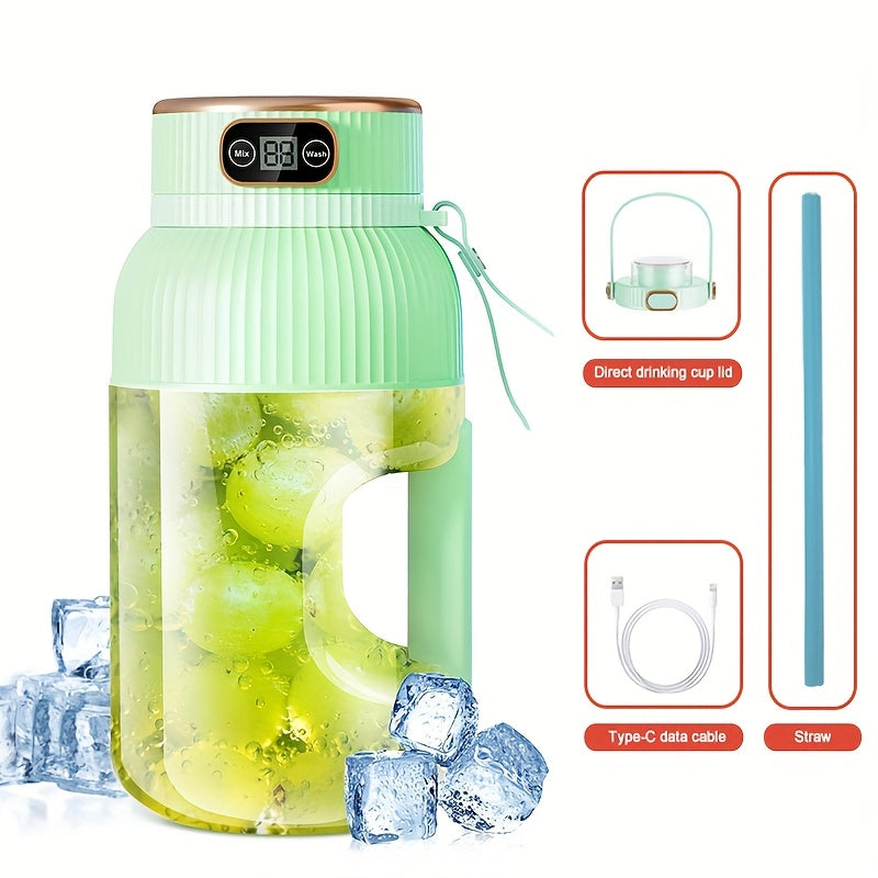 Portable Blender Personal Juicer Cup - Upgraded 10-Blade USB Rechargeable Smoothie Blender for Fruits, Vegetables & Milkshakes, Large Capacity, Digital Display, Travel Cover, Sport - product image 16