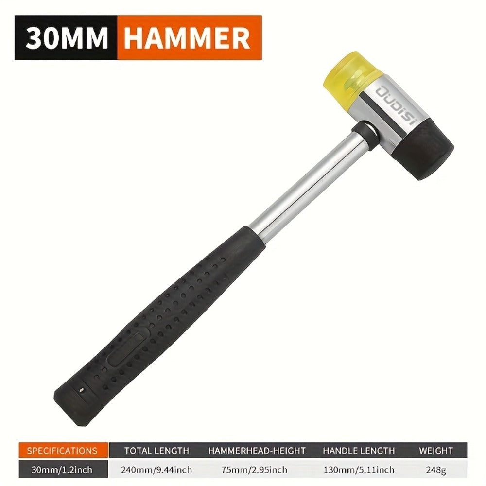 Double-Head Rubber Mallet – Plastic Installation Hammer with Rubber Handle, Rebound-Proof Soft Mallet for Floor Installation, Tile, Jewelry, Leather Crafts & Woodworking (25/30/35/ - product image 7