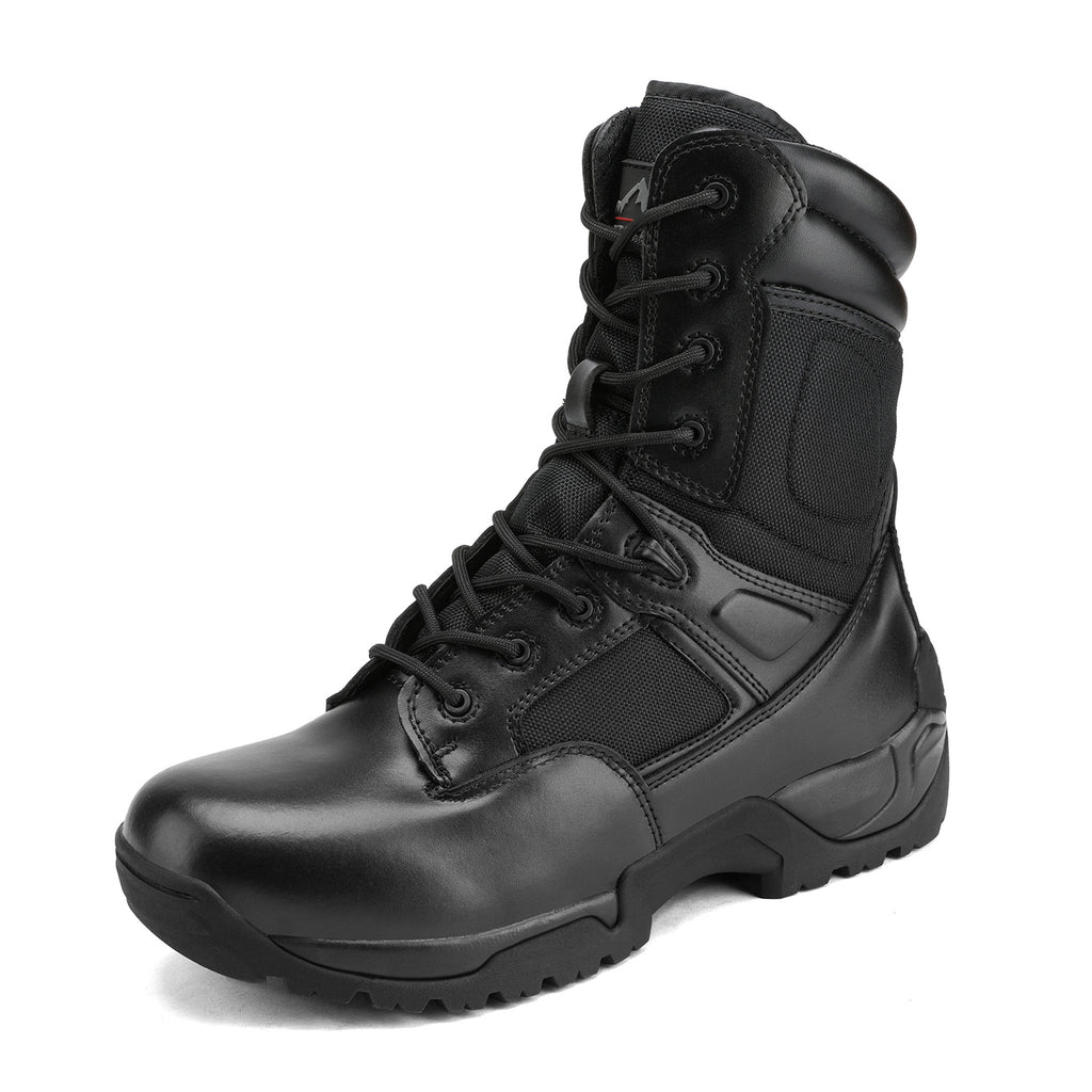 8 Men's Tactical Boot Waterproof Lightweight Comfortable Boots for Work Motorcycle Combat Boots Side Zipper Hiking Outdoor Climbing Activities All Day All - product image 8