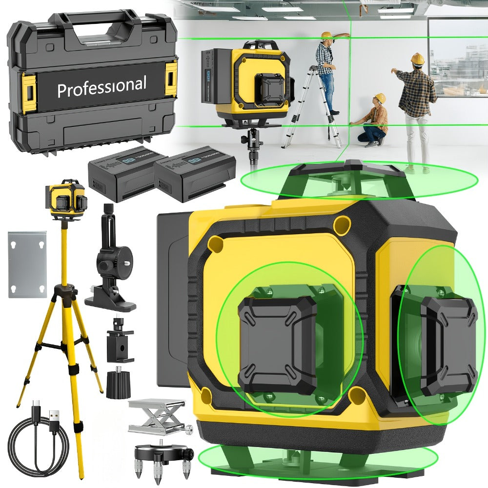 16-Line 4D Laser Level 360° Self-Leveling Cross Line Laser with Rechargeable Battery – Professional Rotary Laser for Construction, Tiling, Framing & Interior Alignment - product image 6