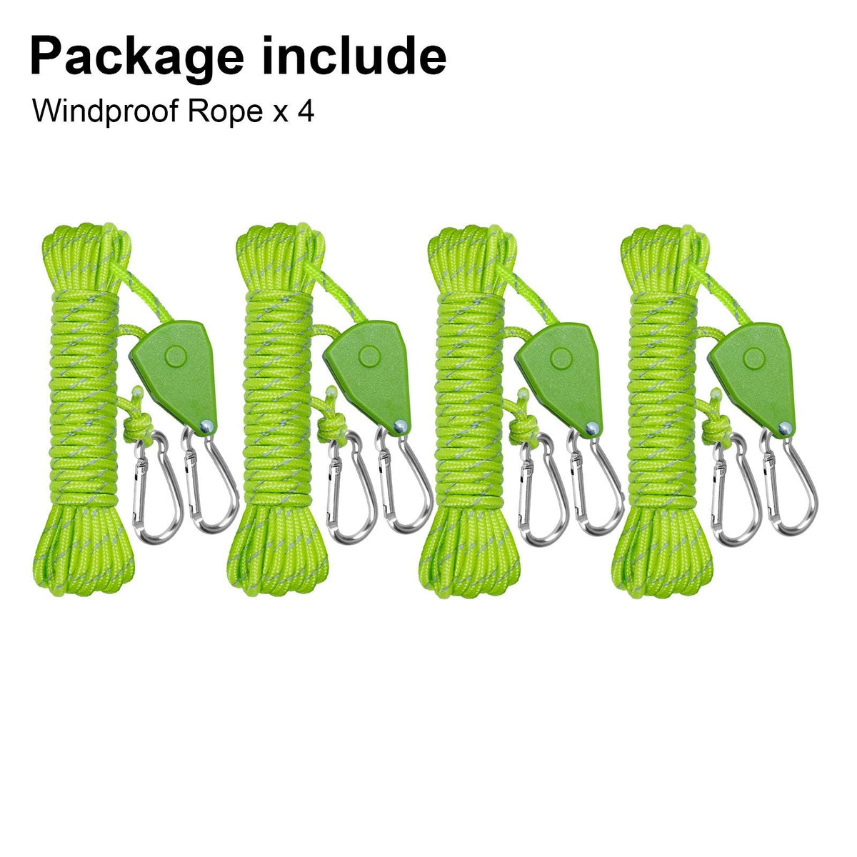 Reflective Camping Rope 4pcs 4M Adjustable Nylon Tent Guy Lines Windproof Ratchet Pulley for Tent Canopy Gazebo Tarp Outdoor - product image 6