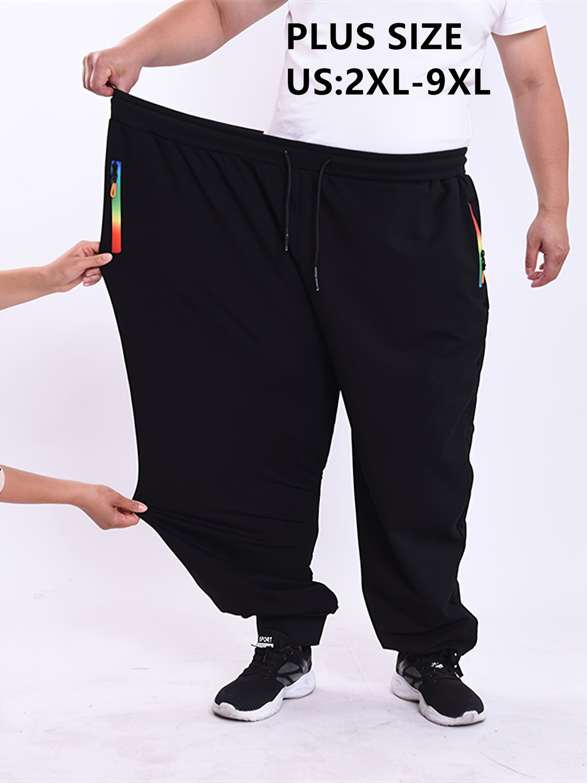 Men's Plus Size Casual Sports Trousers 2XL-9XL - Loose Fit, High Stretch, Zipper Closure, All-Season Comfort, Weekend Casual Attire, Casual Sports Apparel - product image 14