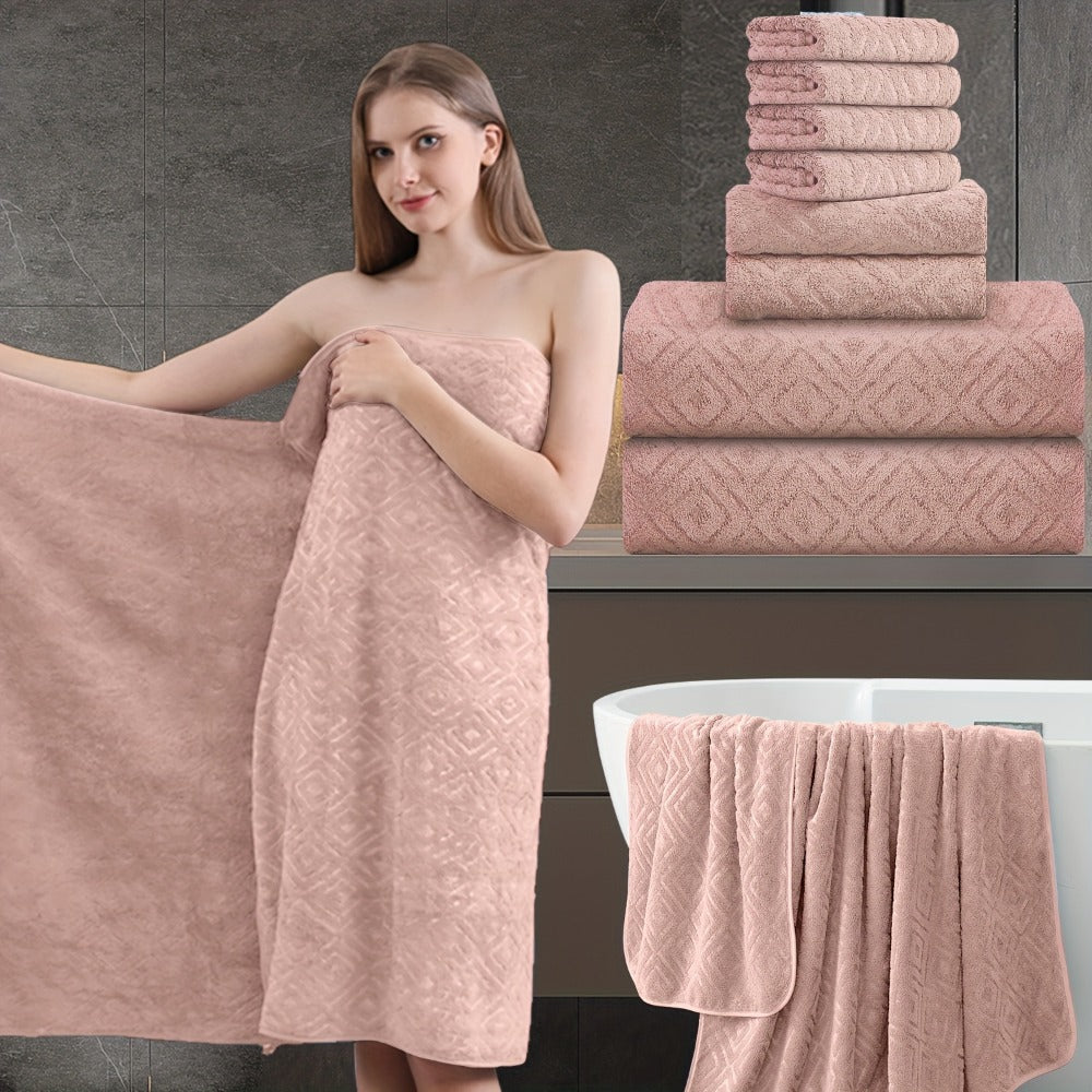 700GSM Bath Towel Set 8 Piece Extra Large Ultra Soft Thick - Highly Absorbent Quick Dry | 2 Oversized Bath Towels 2 Hand Towels 4 Washcloths | 16 Colors | Bathroom Hotel Gym Spa Ad - product image 21
