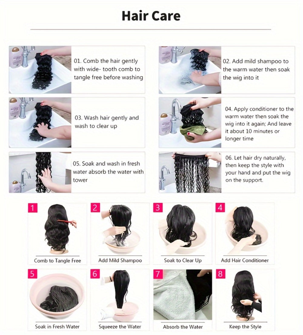 Put On and Go Wig 6x4.5 HD Lace Human Hair Straight 250% Density Glueless Pre-Plucked Pre-Cut Pre-Bleached Knots Long Straight Wig for Women 22-36 Inch Natural Black - product image 19