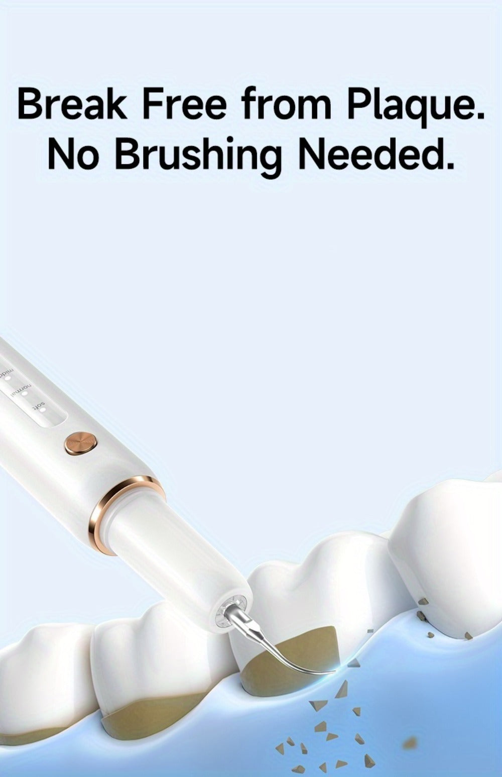Ultrasonic Tartar Remover Electric Tooth Cleaner 5-Speed IPX6 Waterproof USB Rechargeable Dental Scaler with LED Light Mirror 2 Tips Plaque Stain Removal Tool for Home Oral Care Ad - product image 12