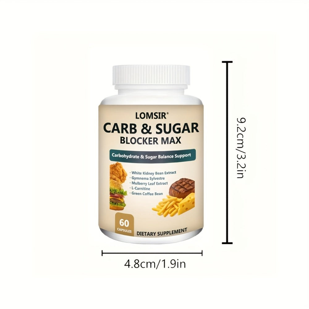Carb & Sugar Blocker Supplement with White Kidney Bean Extract, Gymnema Sylvestre, Mulberry Leaf & L-Carnitine — Blood Sugar Balance & Weight Management Support, 60 Capsules for Wo - product image 7