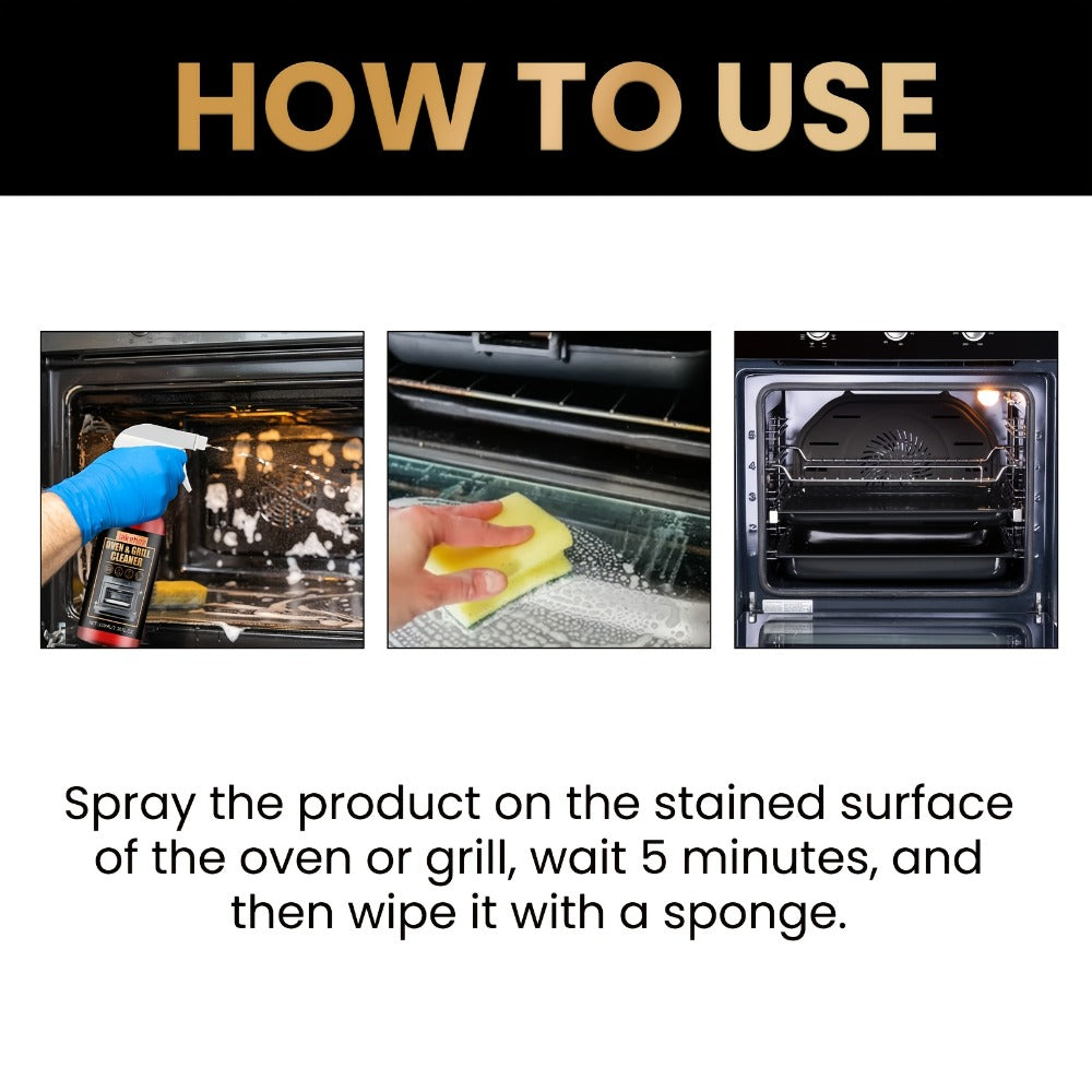 Oven Cleaner Foam Spray 3-Pack Heavy Duty Stove & Grill Degreaser Removes Stubborn Baked-On Grease Stains Gentle Formula Safe for Ovens Stoves Grills - product image 9
