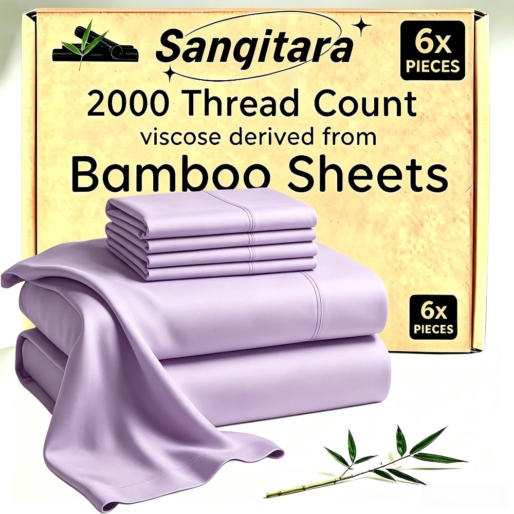 Cooling Fitted Sheet Bamboo Blend Ultra-Soft Deep Pocket Bed Sheet for Hot Sleepers Twin Full Queen King Size Machine Washable Breathable Cooling Bedding White Black Gray Navy Purp - product image 21