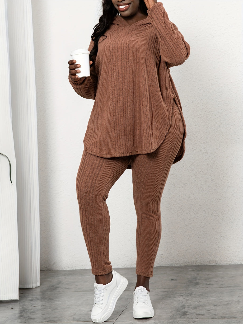For plus Size - New Autumn Collection for Plus-Size Women's Casual Two-Piece Set, Stylish and Loose-Fitting