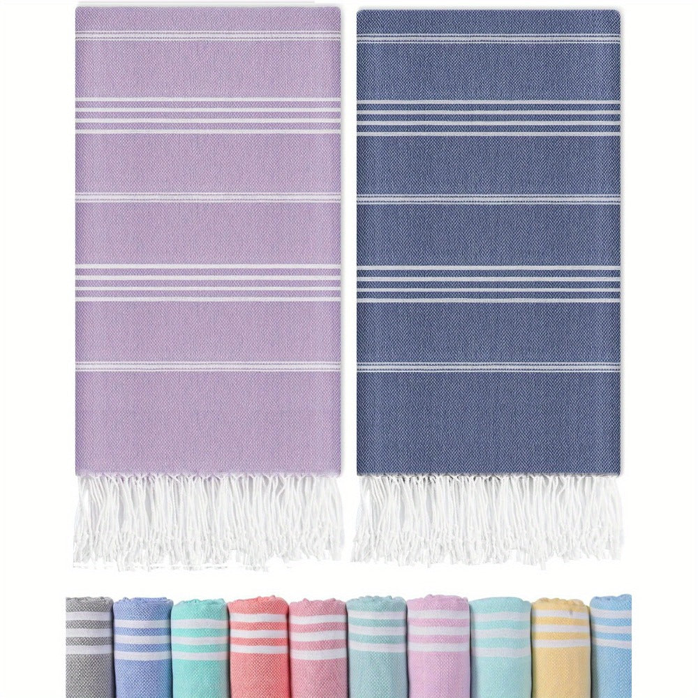Turkish Beach Towels 2 Pack Sand Free Quick Dry Oversized Extra Large Lightweight Sandproof Compact Pool Swim Travel Camping Vacation Gift for Men Women Yellow Orange Blue Pink Pur - product image 11