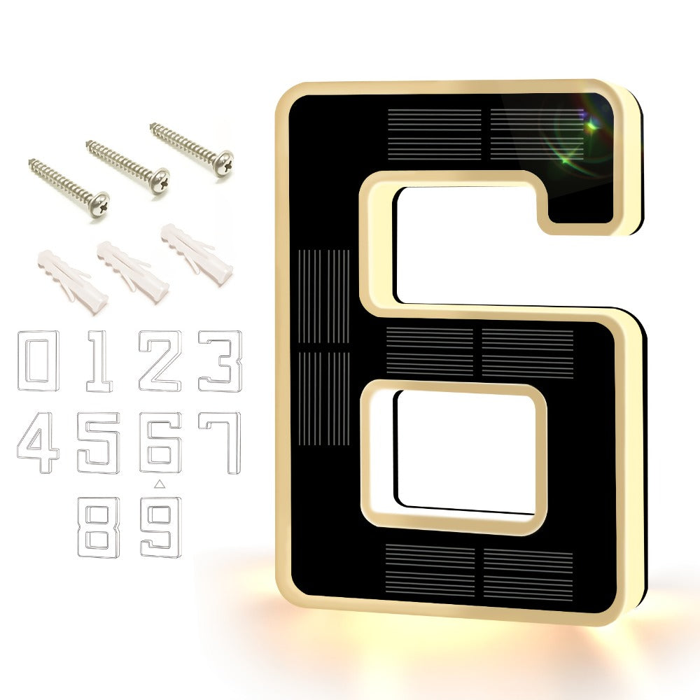 LED Solar House Number Light 6.7 Inch Wall Mounted – Smart Sensor Illuminated Address Number for Home Decor, No Wiring Energy-Saving Solar Powered Outdoor Light - product image 11