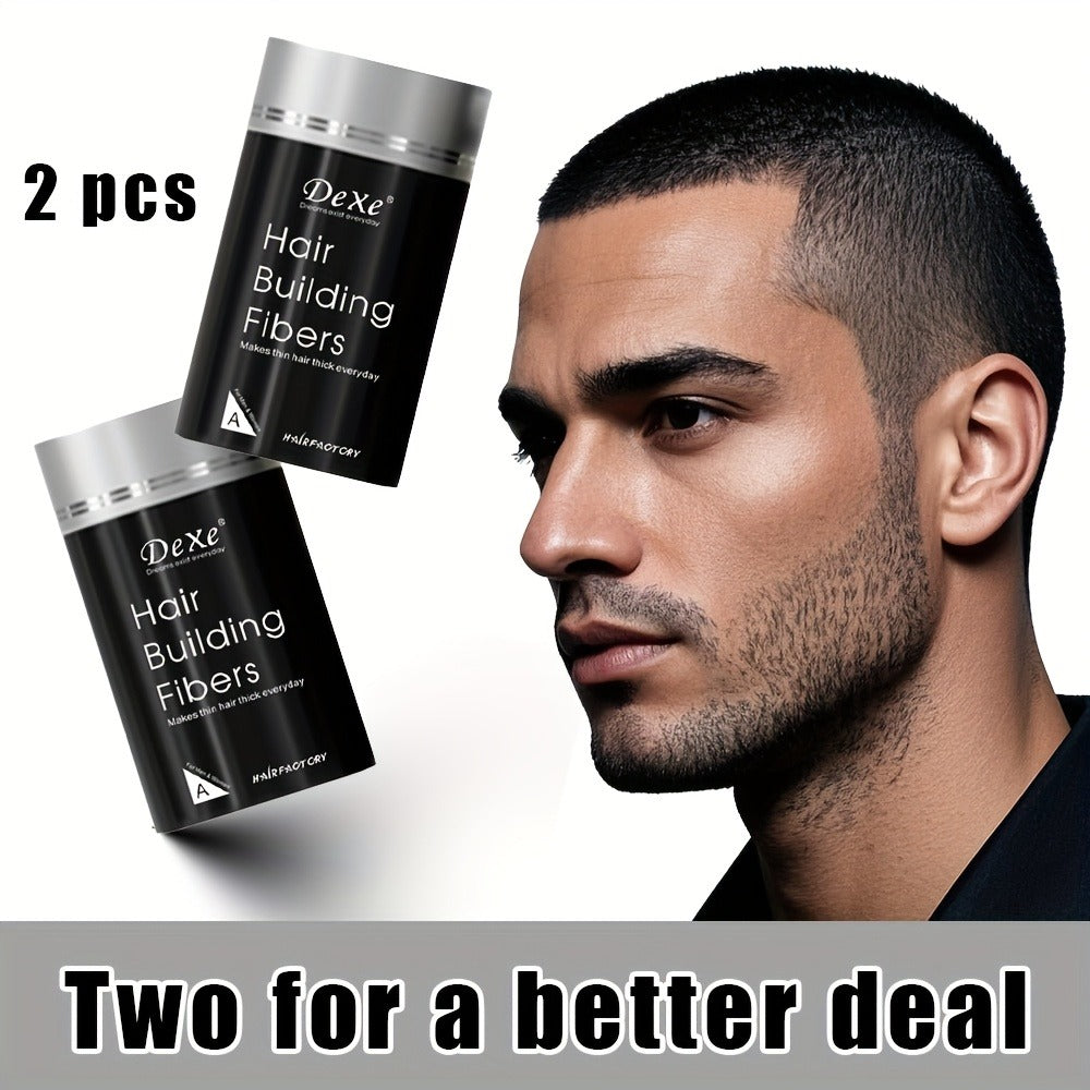 DeXe Hair Fiber Powder 2pcs x 22g — Natural Fine Thickening Fibers for Thinning Hair & Bald Spot Coverage, 1-Second Adhesion, Unisex for Men & Women, Black & Dark Brown - product image 14