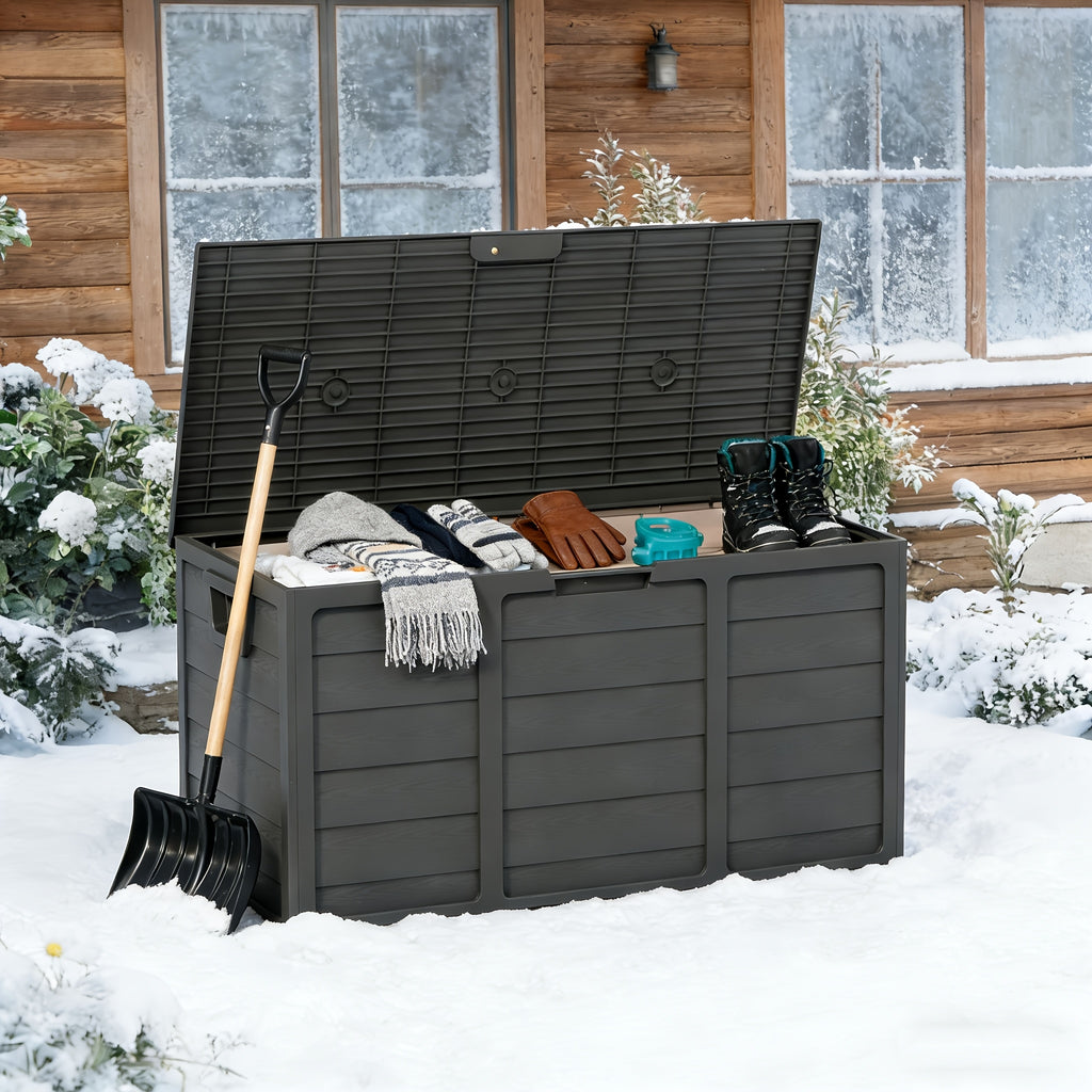 75 Gallon Resin Outdoor Storage Box with Handles, Deck Box with Handles for Pool Accessories, Garden Tools, Camping Gear, Holiday Gift, Easy to Assemble, Box - product image 8
