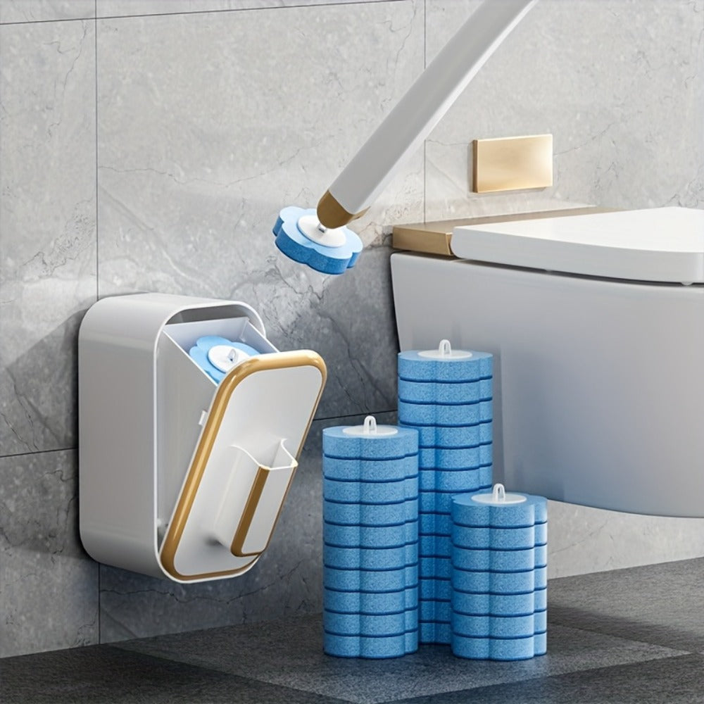 Wall-Mounted Toilet Brush Set with 8 Disposable Heads | No-Drill Easy Install, Long Handle Bathroom Cleaning Brush, Replaceable Brush Heads for Toilet Bowl, Home & Commercial Use,  - product image 8