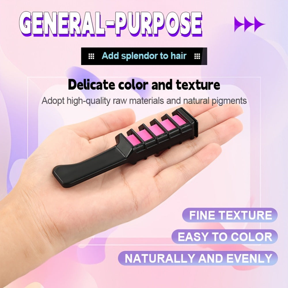 Temporary Hair Chalk Comb Set 14 Colors — Washable Hair Color Sticks with Plant-Based Squalane & Glycerin, Vibrant Streaks for Parties, Halloween, Festivals & Cosplay, Safe for All - product image 9