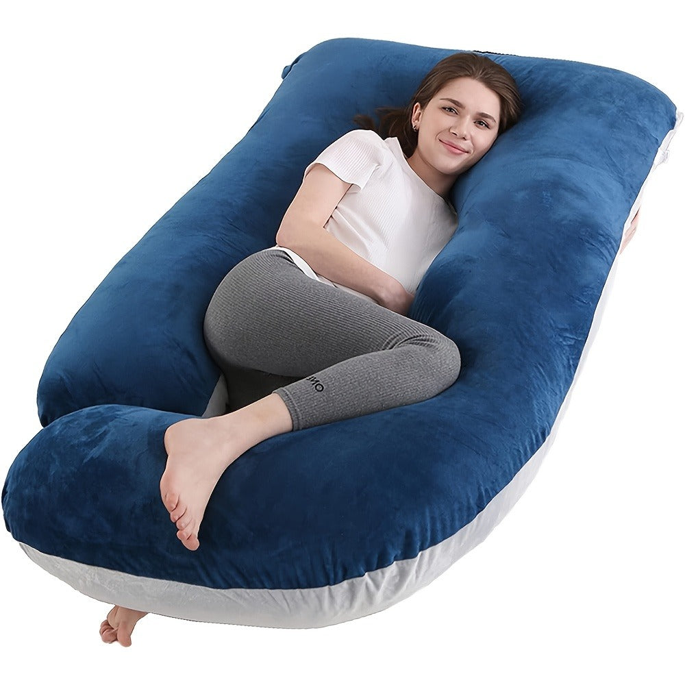Maternity Pillow Full Body Pillow J-Shaped Pregnancy Pillow with Removable Cover Back Leg Tummy Support Multiple Styles & Sizes - product image 11