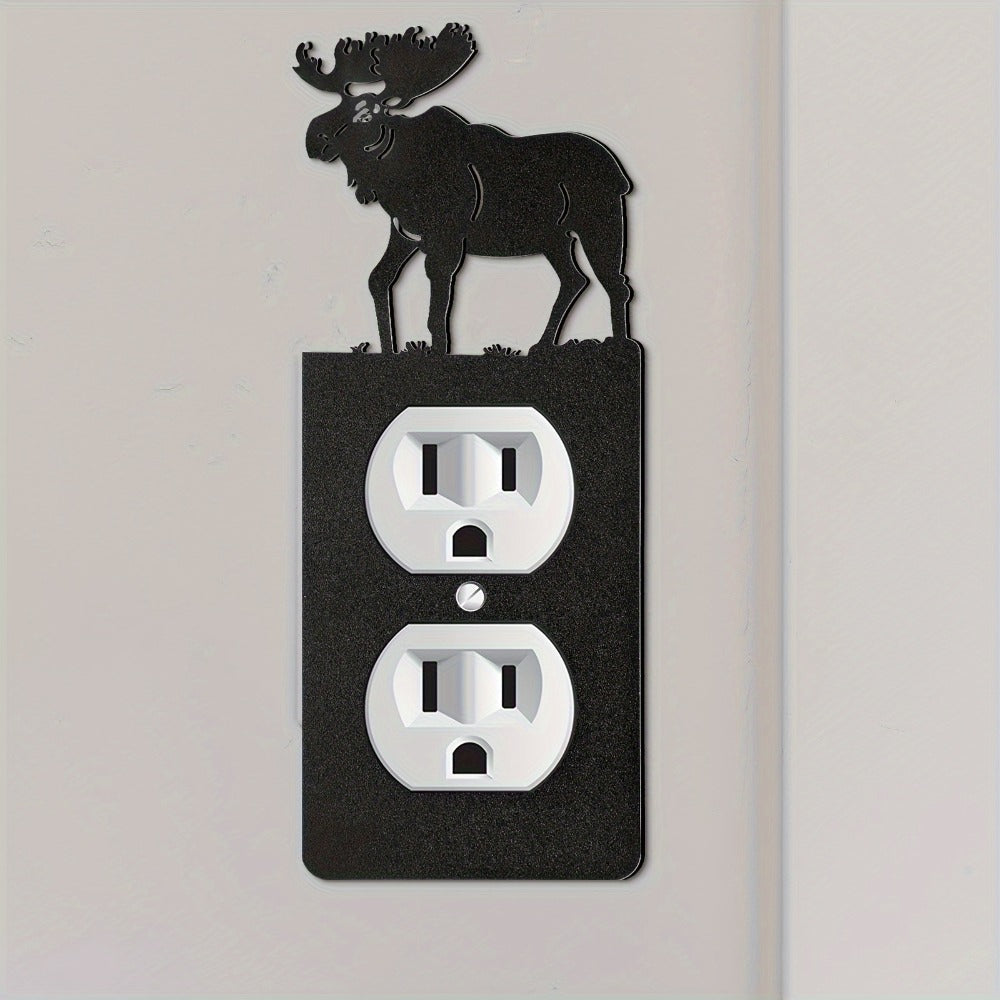 Light Switch Cover Plates 6 Pack Metal Bear Moose Trees Mountains Rustic Cabin Nature Theme Single Gang Wall Plate 2.75 x 6.69 Inch for Home Bedroom Living Room Cabin Lodge Decor - product image 4