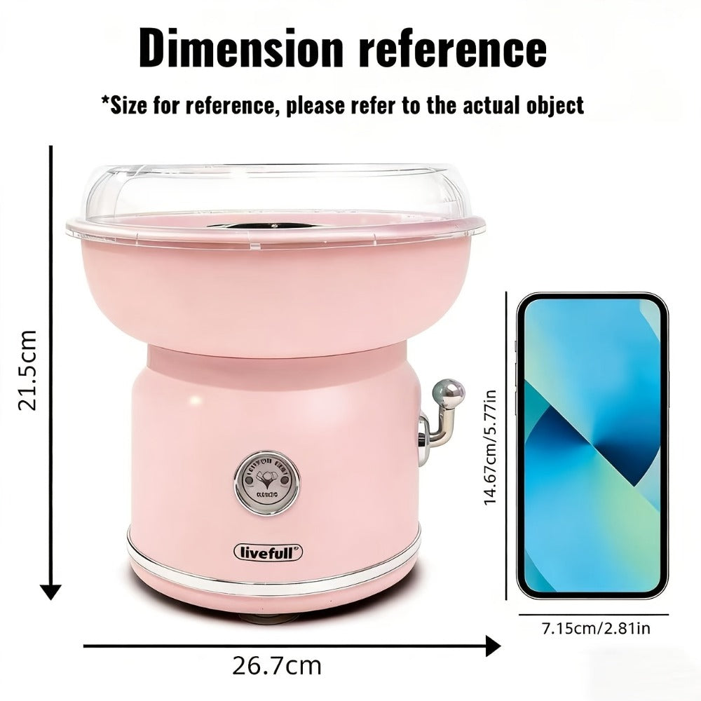 Cotton Candy Machine for Home & Commercial Use – Desktop Tabletop Floss Maker, Food-Grade Anti-Scald Design, Makes Colorful Fancy Spun Sugar, Includes Colored Sugar & Rolling Stick - product image 2