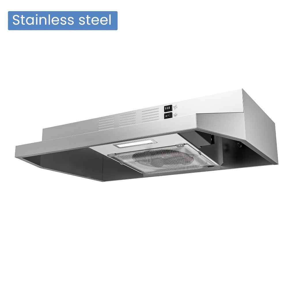 Range Hood 30 Inch Under Cabinet 350 CFM Ducted Ductless Convertible Kitchen Vent Hood with LED Light 2-Speed Exhaust Fan Stainless Steel Black White - product image 7