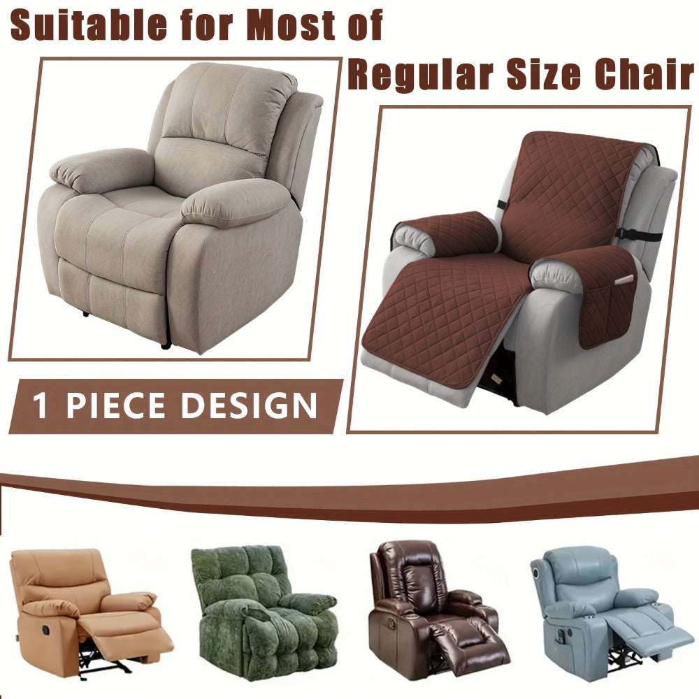 Chenille Knit Recliner Chair Cover Non-Slip Elastic Straps Drawstring Closure Pet Furniture Protector for Large Recliner 8 Colors - product image 15