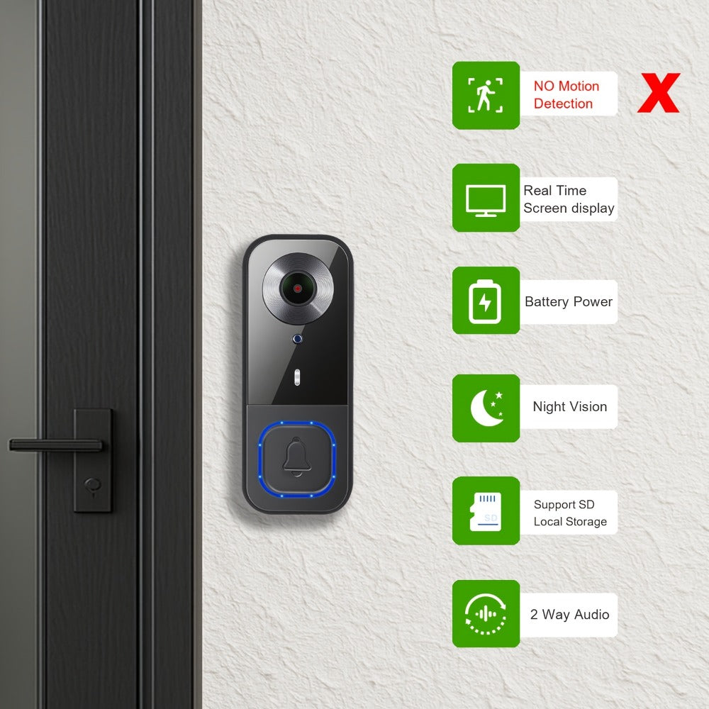 Video Doorbell Camera 1080P HD Wireless with Night Vision, Motion Detection, Two-Way Audio, Indoor Chime & Cloud Storage – 5200mAh Battery, 166° Wide Angle, 2.4GHz WiFi Smart Door  - product image 8
