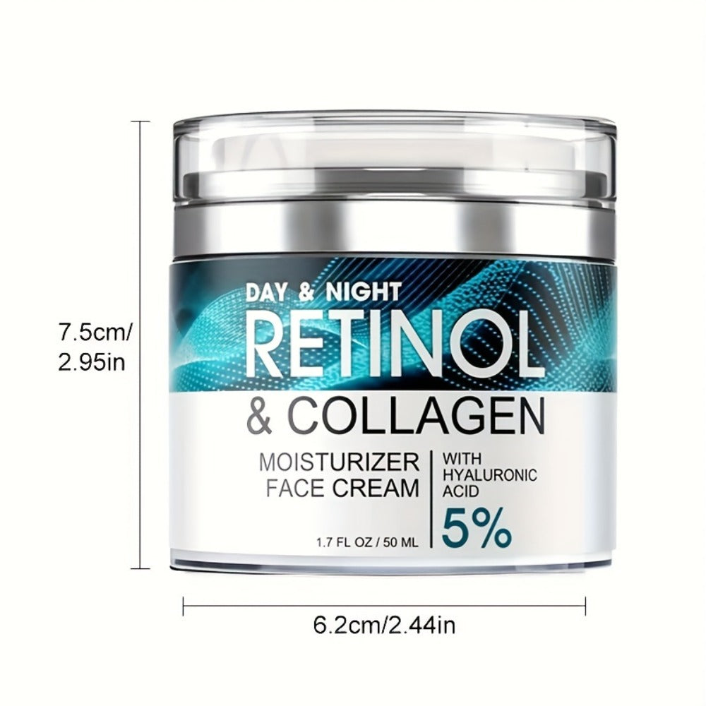 Retinol Moisturizing Cream Collagen Hyaluronic Acid Vitamin C+E Advanced Anti-Aging Face Body Hand Cream All Skin Types Day Night Use 1.69 oz Women - product image 3