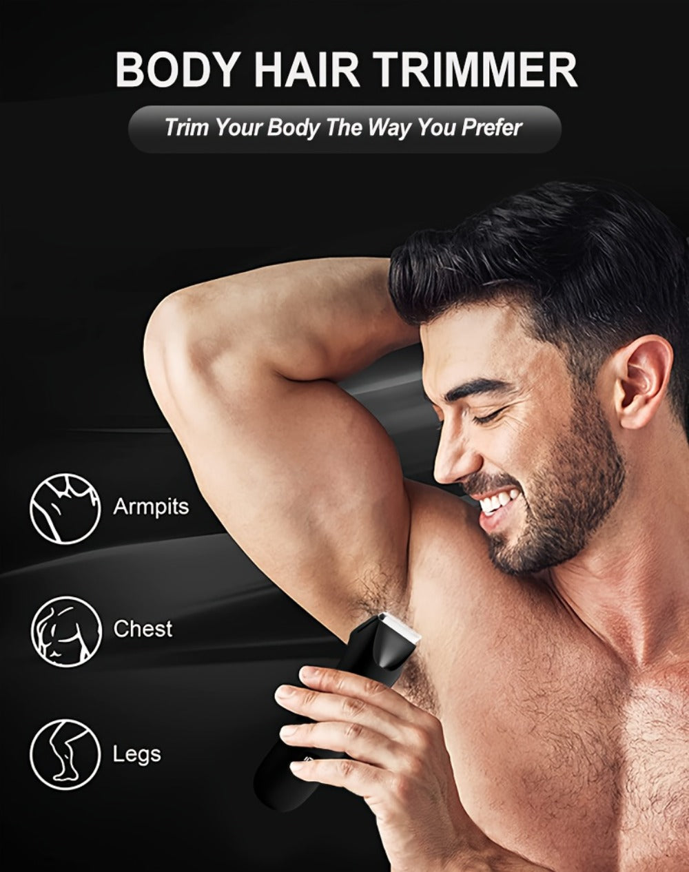 Men's Body Hair Trimmer USB Rechargeable - Chest, Leg & Armpit Hair Trimmer with LCD Display & LED Light, Cordless Electric Body Groomer for Men, Gift for Dad, Husband, Son, Birthd - product image 8